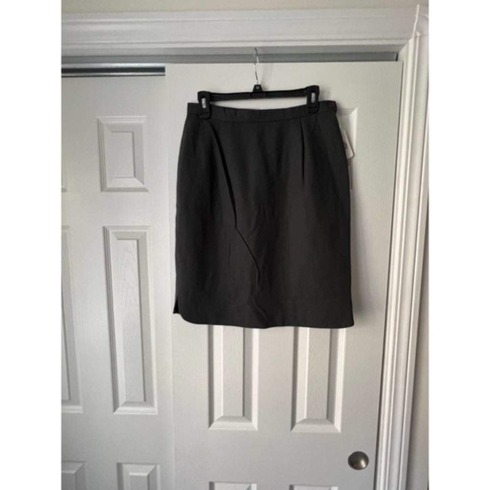 Vintage 100% Wool Grey Pencil Skirt‎ Jones New York Size 12 New